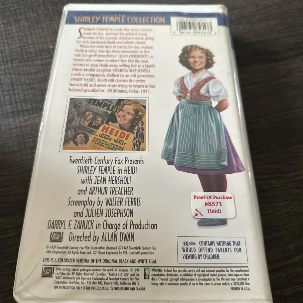 Vintage Shirley Temple Family Feature Color Version VHS Tapes Set Of 7